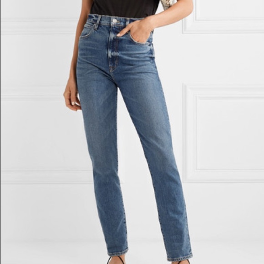 SLVRLAKE Denim Beatnik Slim Straight Leg High Waisted Jeans